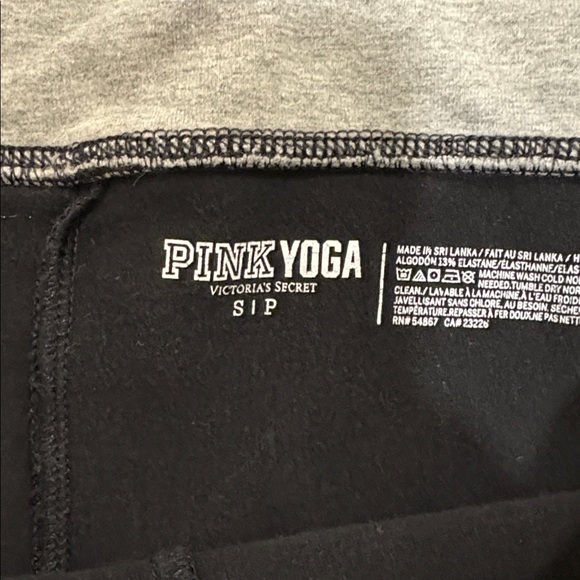 Victoria's Secret Pink Yoga Leggings with Gray Waistband - Picture 3 of 4